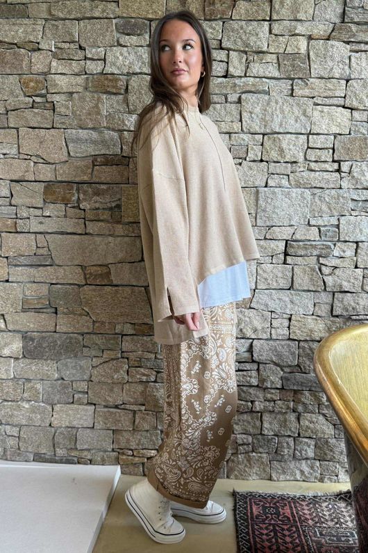 Frankie Waffle Box Knit Oatmeal /25=